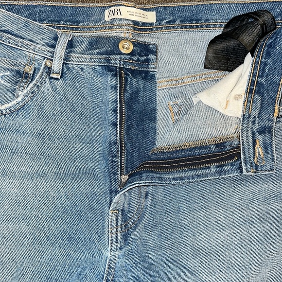 Zara High-Waisted Mom Ripped Denim Jeans Size 36 - Picture 14 of 16